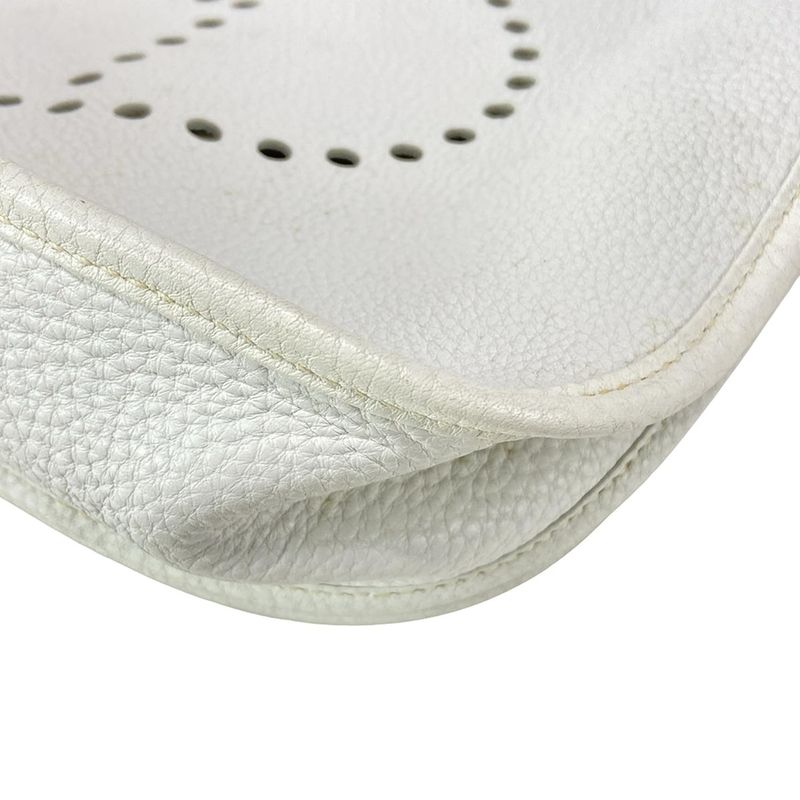 Hermes Shoulder Bag Evelyn Doe GM White Silver Hardware