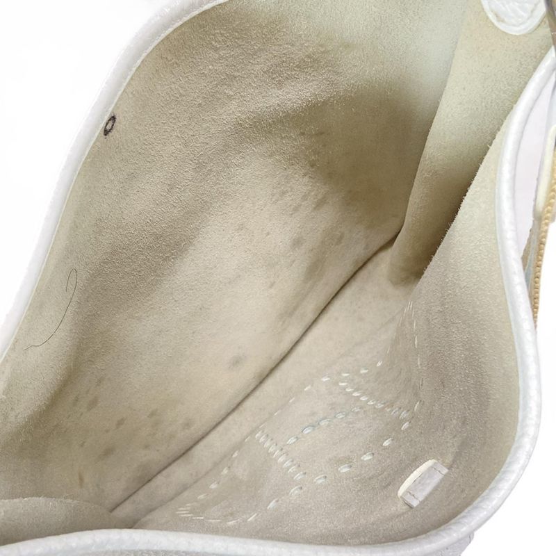 Hermes Shoulder Bag Evelyn Doe GM White Silver Hardware
