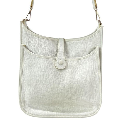 Hermes Shoulder Bag Evelyn Doe GM White Silver Hardware