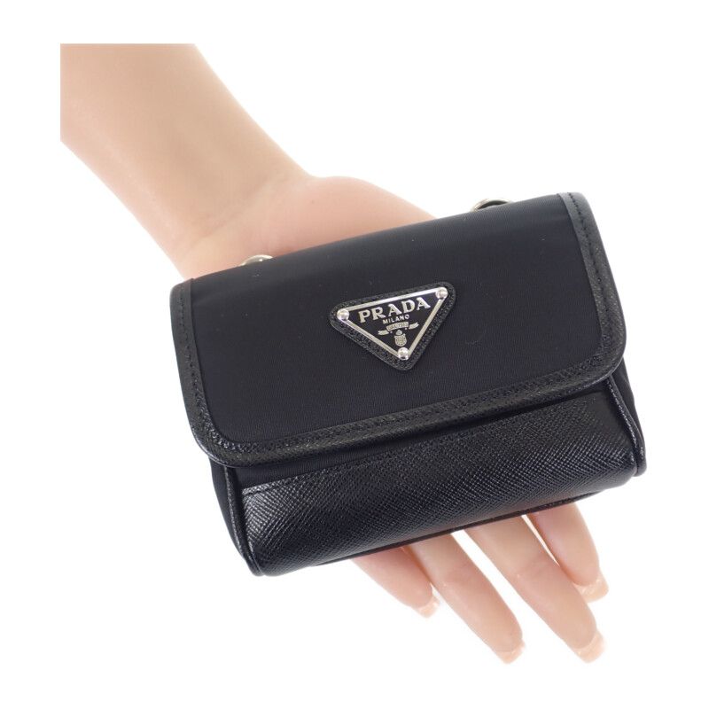 Prada Mini Pouch Re-nylon 2zt0222dmhf0002 Shoulder Bag Saffiano Nylon Black