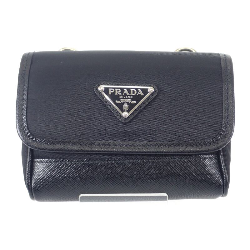 Prada Mini Pouch Re-nylon 2zt0222dmhf0002 Shoulder Bag Saffiano Nylon Black