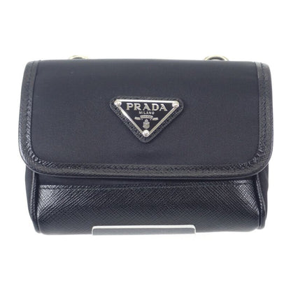Prada Mini Pouch Re-nylon 2zt0222dmhf0002 Shoulder Bag Saffiano Nylon Black