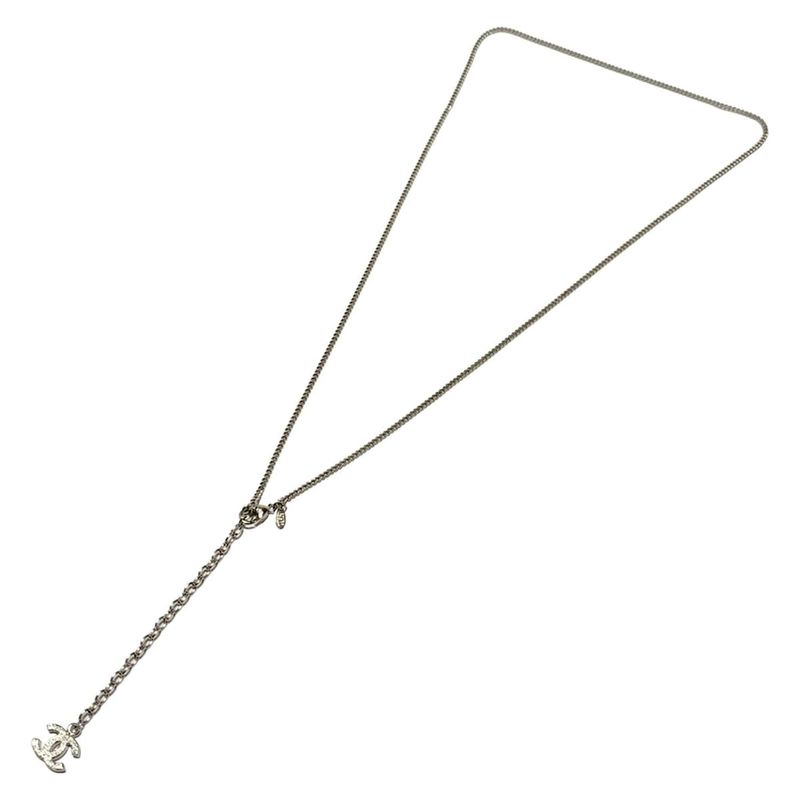Chanel Necklace Coco Mark Silver