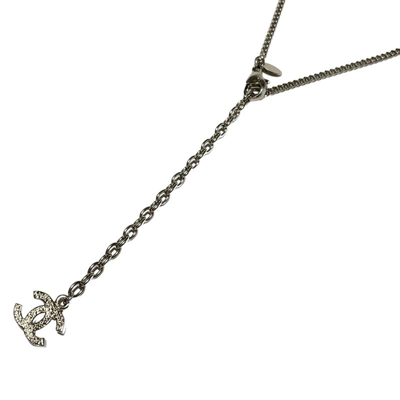 Chanel Necklace Coco Mark Silver