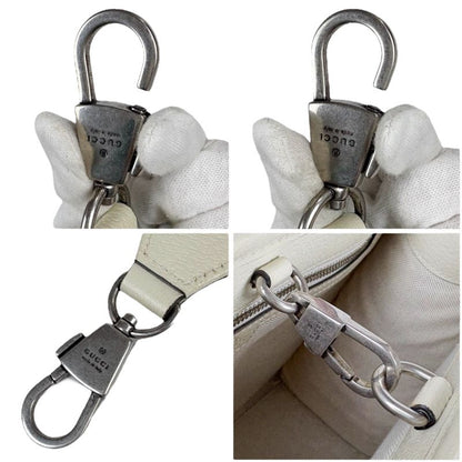 Gucci Interlocking Logo Embroidery 2WAY Tote Bag Shoulder Bag Sherry Line Ivory