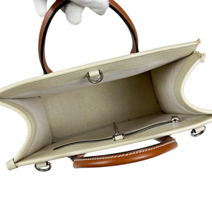 Gucci Interlocking Logo Embroidery 2WAY Tote Bag Shoulder Bag Sherry Line Ivory