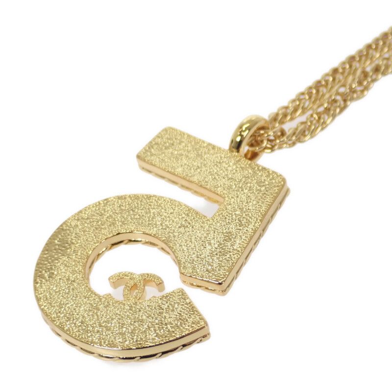 Chanel No.5 Long Necklace Metal Gold Blue Ladies Classy Cute Gift Stylish [A