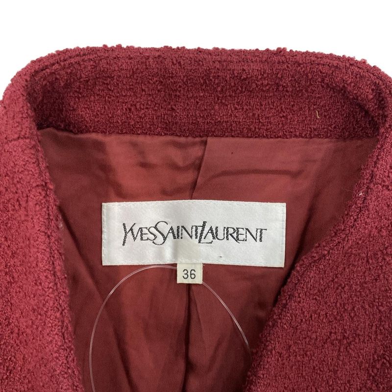 Yvessaint Laurent Jacket Size 36 S Women - Bordeaux Long Sleeves/spring