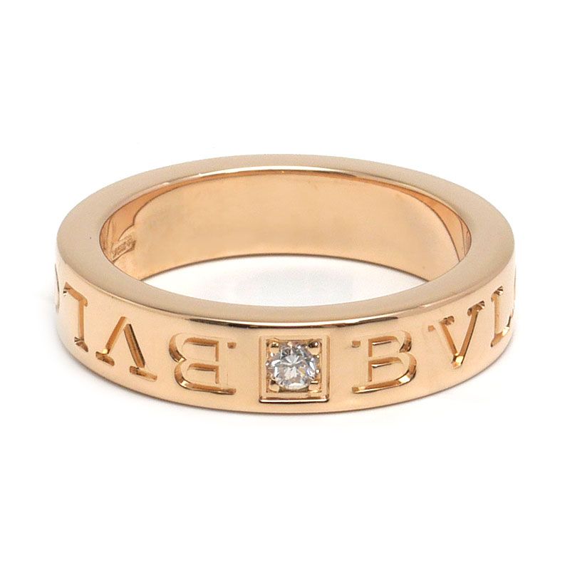 Bulgari Bvlgari Double Logo Ring Approx 7 750pg 1P Diamonds