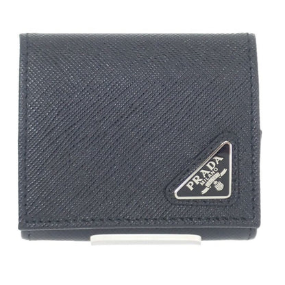 Prada Saffiano Triangle 2mm (0.08in)935_qhh_f0002 Coin Case Saffiano Black