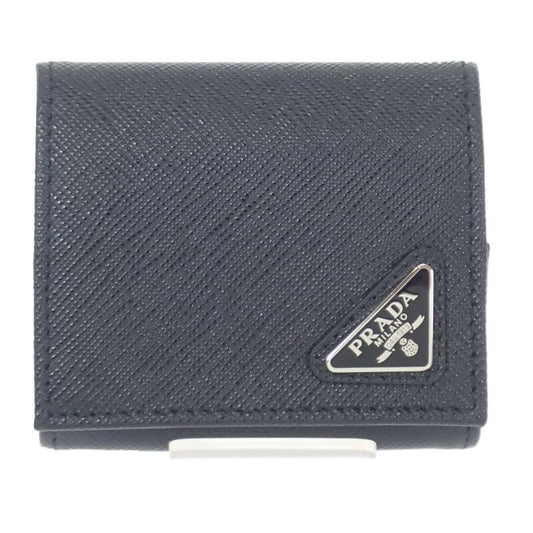 Prada Saffiano Triangle 2mm (0.08in)935_qhh_f0002 Coin Case Saffiano Black