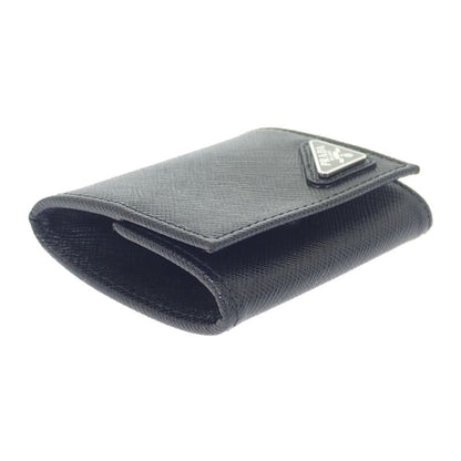 Prada Saffiano Triangle 2mm (0.08in)935_qhh_f0002 Coin Case Saffiano Black
