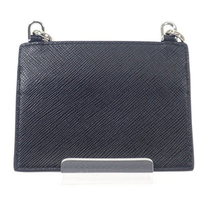 Prada Triangle 1tl404 Card Case Saffiano Black Ladies Business Card Holder