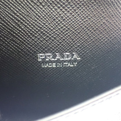 Prada Triangle 1tl404 Card Case Saffiano Black Ladies Business Card Holder