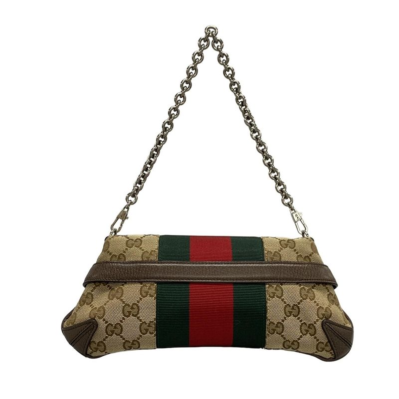 Gucci Handbag Horsebit/gg 764339 Beige/brown/dark Brown Leather