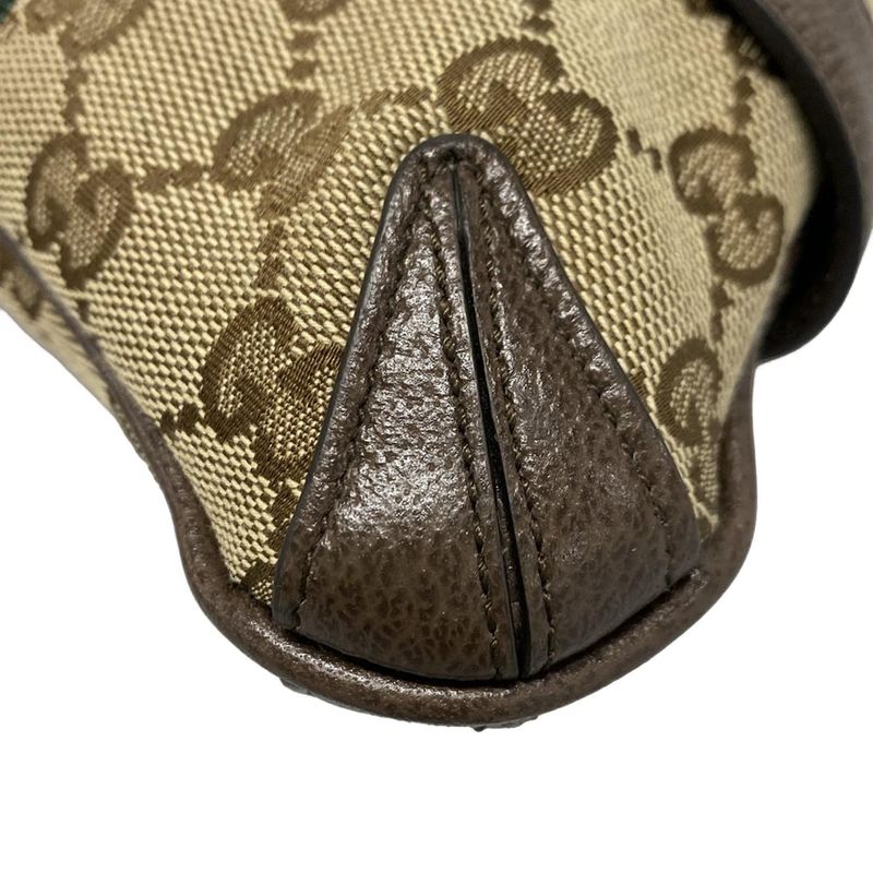 Gucci Handbag Horsebit/gg 764339 Beige/brown/dark Brown Leather