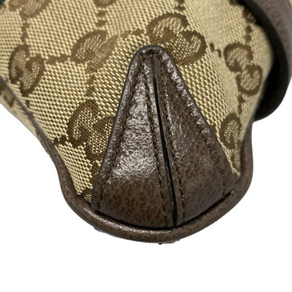 Gucci Handbag Horsebit/gg 764339 Beige/brown/dark Brown Leather