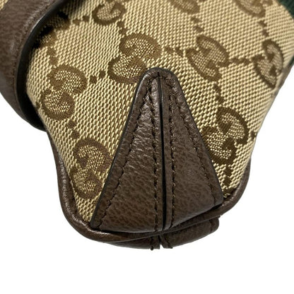 Gucci Handbag Horsebit/gg 764339 Beige/brown/dark Brown Leather