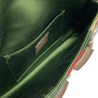 Gucci Handbag Horsebit/gg 764339 Beige/brown/dark Brown Leather