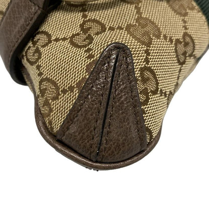 Gucci Handbag Horsebit/gg 764339 Beige/brown/dark Brown Leather