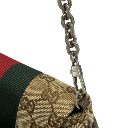 Gucci Handbag Horsebit/gg 764339 Beige/brown/dark Brown Leather