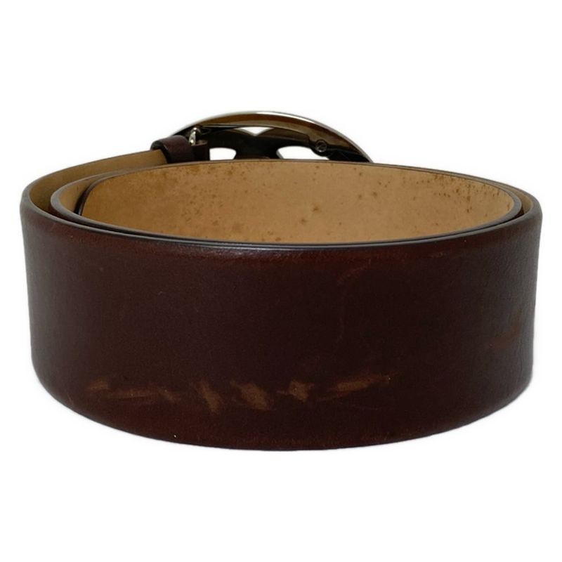 Chanel Belt 80/32 - Dark Brown And Silver Coco Mark Leather