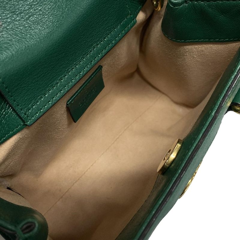 Gucci Diana Mini Tote Bag 655661 Green Leather