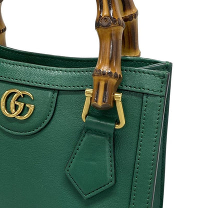 Gucci Diana Mini Tote Bag 655661 Green Leather