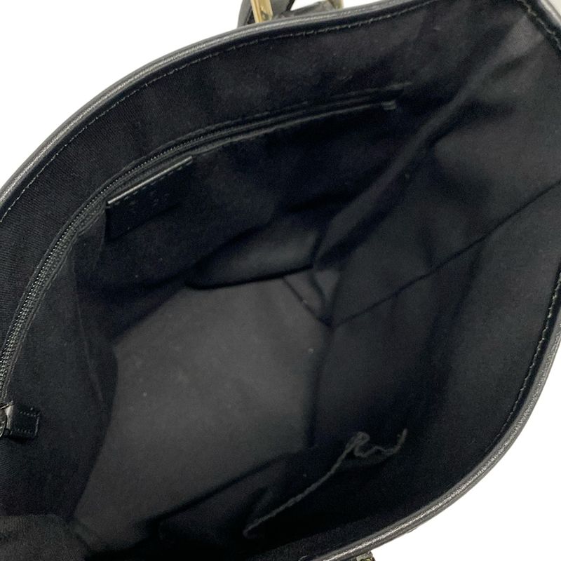 Gucci Tote Bag GG Pattern 257250 Green And Black Leather