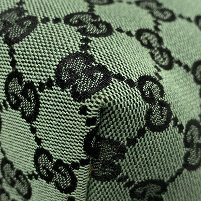 Gucci Tote Bag GG Pattern 257250 Green And Black Leather