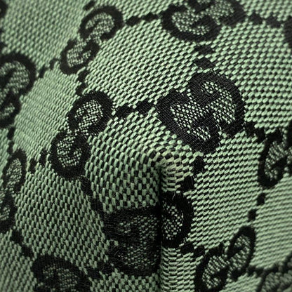 Gucci Tote Bag GG Pattern 257250 Green And Black Leather