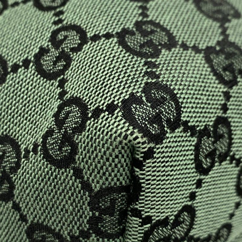 Gucci Tote Bag GG Pattern 257250 Green And Black Leather