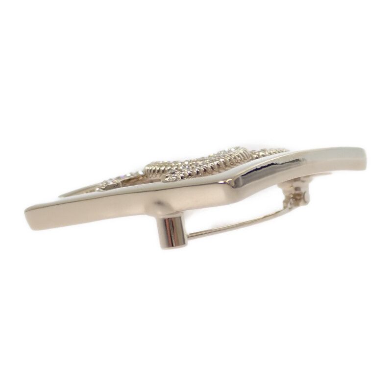 Chanel CC Square A23P Engraved Brooch Metal Crystal Gold Ladies Men [A Grade