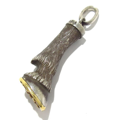 Hermes Pendant Top Horseshoe Silver And Gold Horseshoe Scuff Dog