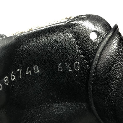 Gucci GG Supreme High Cut Sneakers 386740 Black Beige 6 1 2