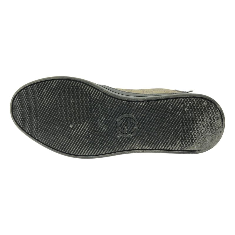 Gucci GG Supreme High Cut Sneakers 386740 Black Beige 6 1 2