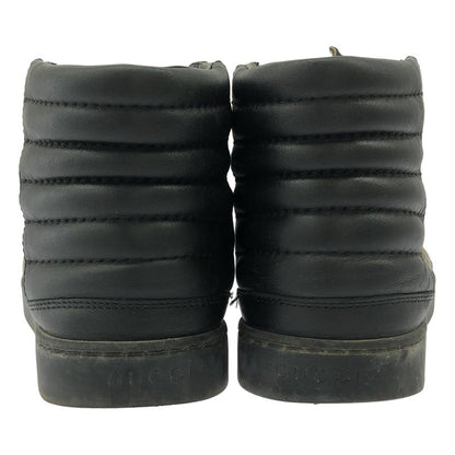 Gucci GG Supreme High Cut Sneakers 386740 Black Beige 6 1 2