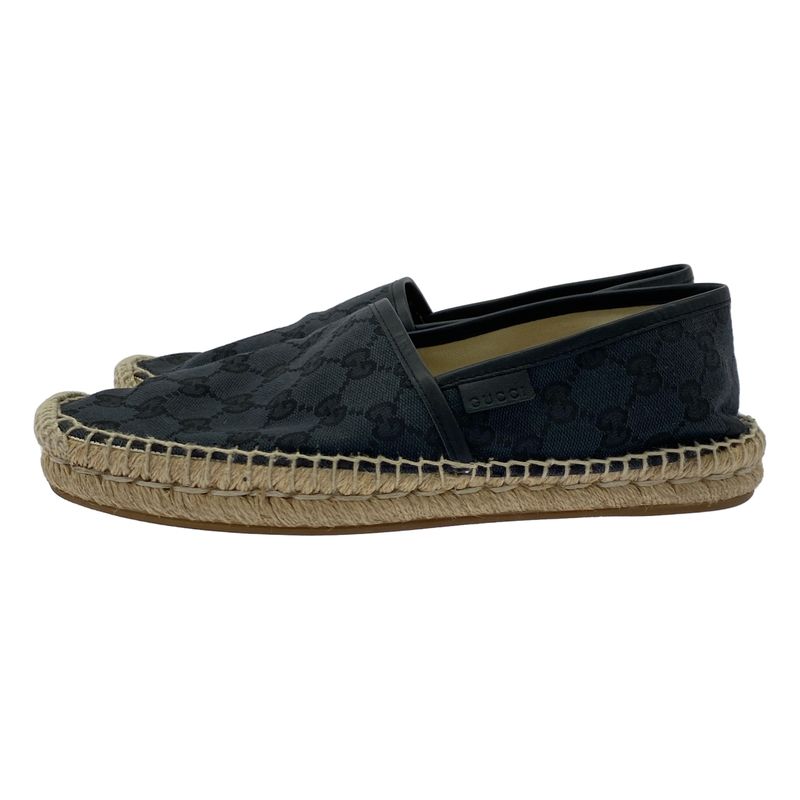 Gucci GG Canvas Espadrilles Slip-on Shoes 466903 Navy 6 1 2