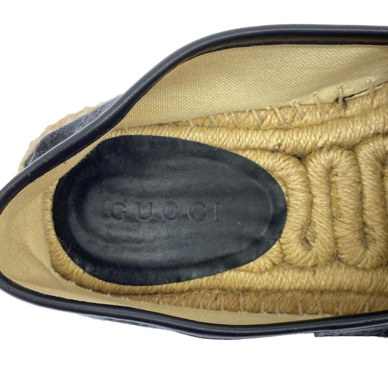 Gucci GG Canvas Espadrilles Slip-on Shoes 466903 Navy 6 1 2