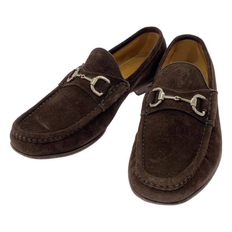 Gucci Intrecciato Suede Loafers 367762 Brown 6 1 2
