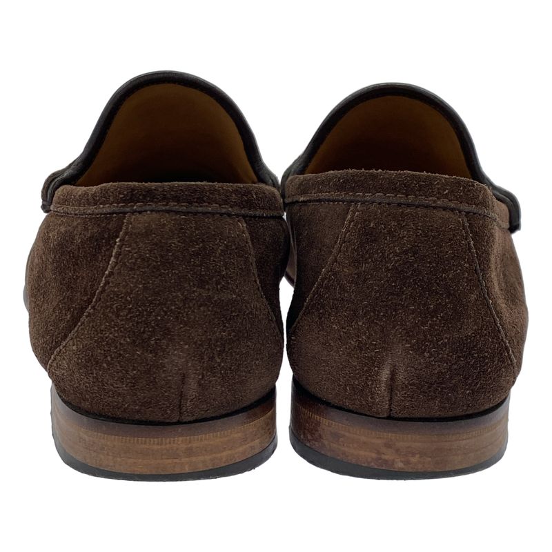 Gucci Intrecciato Suede Loafers 367762 Brown 6 1 2