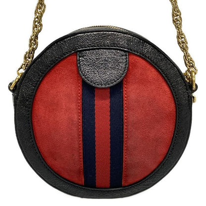 Gucci Shoulder Bag Ophidia 550618 Red X Black X Navy Chain Shoulder Leather