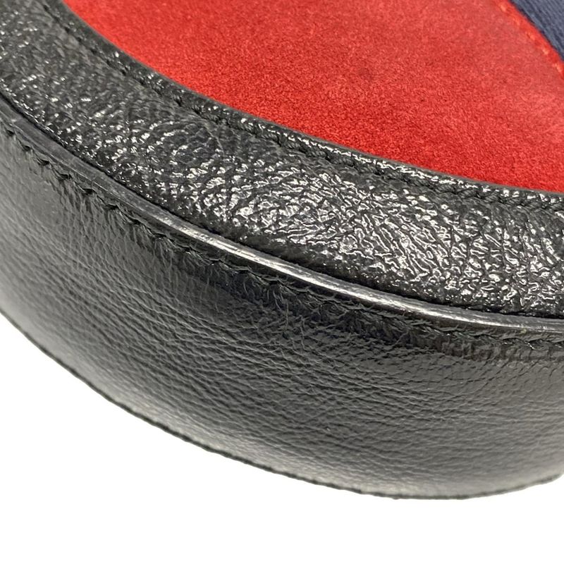 Gucci Shoulder Bag Ophidia 550618 Red X Black X Navy Chain Shoulder Leather