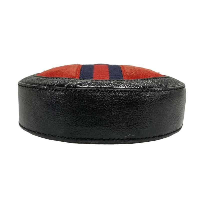 Gucci Shoulder Bag Ophidia 550618 Red X Black X Navy Chain Shoulder Leather