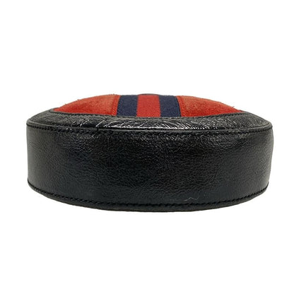 Gucci Shoulder Bag Ophidia 550618 Red X Black X Navy Chain Shoulder Leather