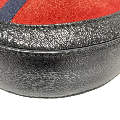 Gucci Shoulder Bag Ophidia 550618 Red X Black X Navy Chain Shoulder Leather