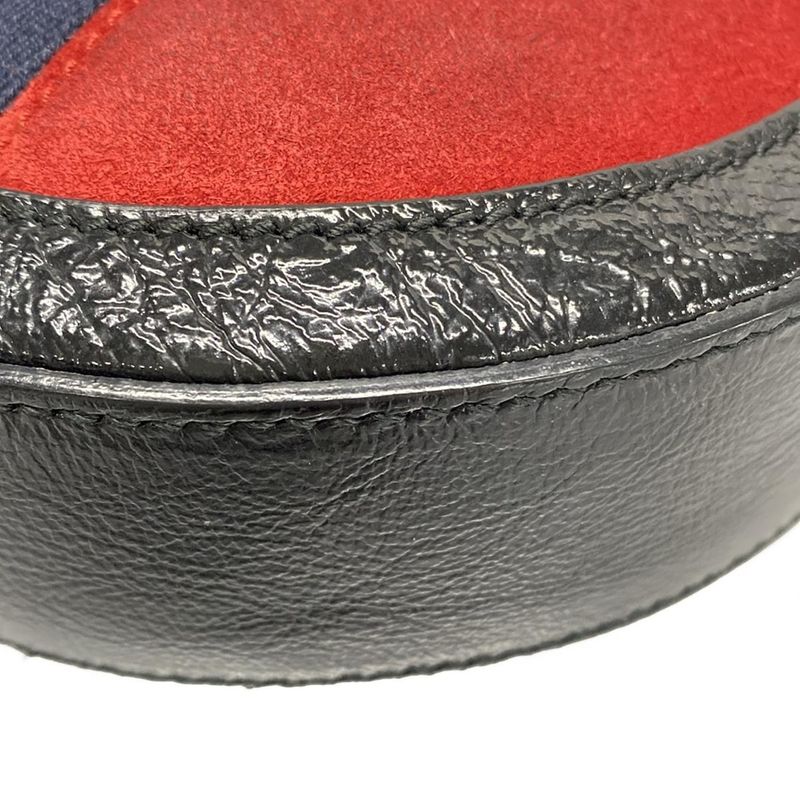 Gucci Shoulder Bag Ophidia 550618 Red X Black X Navy Chain Shoulder Leather