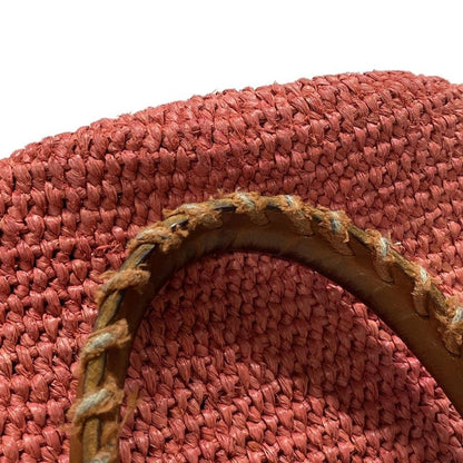 Balenciaga Tote Bag - 236741 Red And Brown Basket Bag Leather