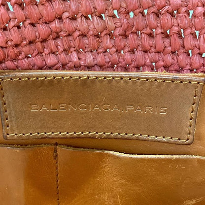 Balenciaga Tote Bag - 236741 Red And Brown Basket Bag Leather
