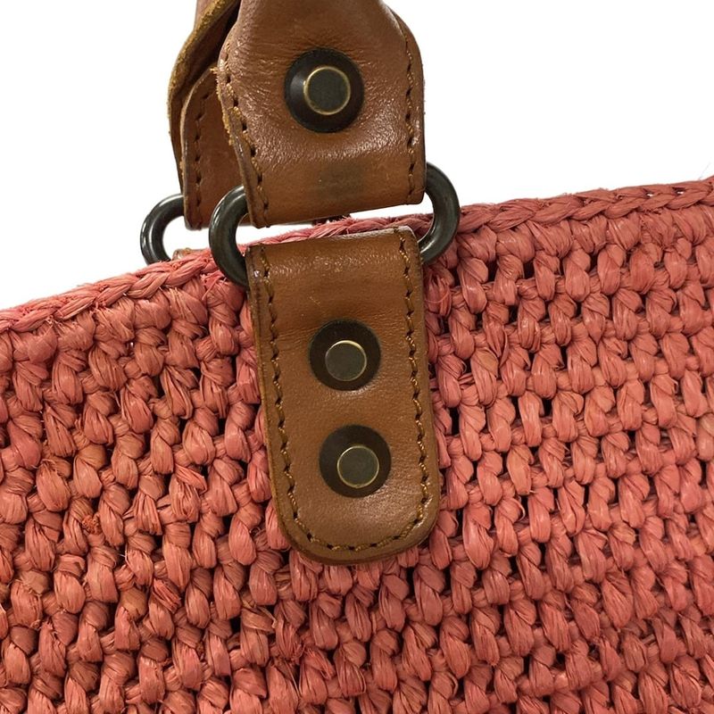 Balenciaga Tote Bag - 236741 Red And Brown Basket Bag Leather